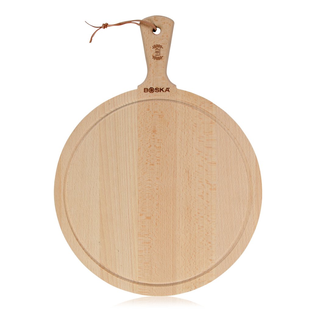 Houten borrelplank met gegraveerd logo als eindejaarsgeschenk voor personeel