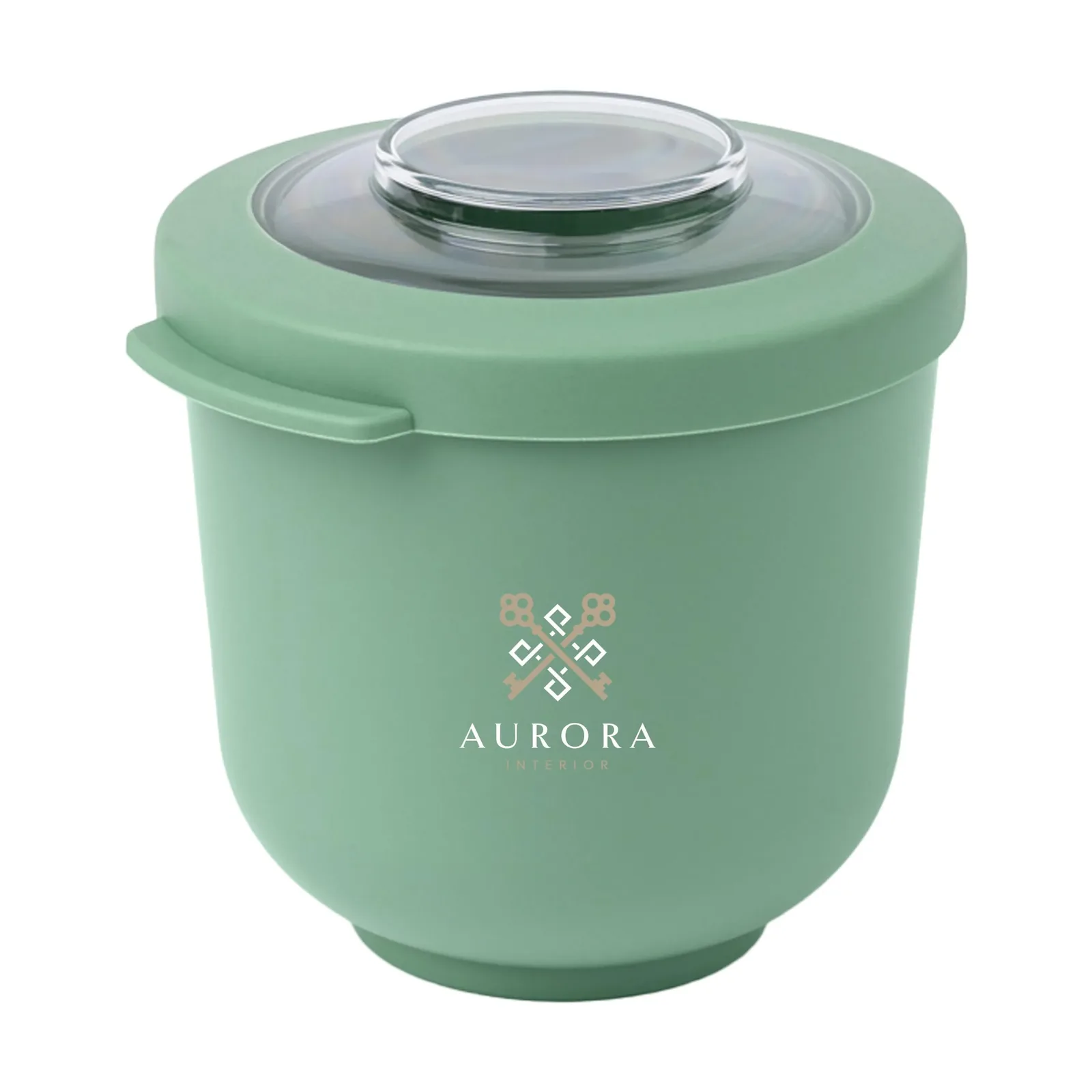 Groene herbruikbare food bowl met transparant deksel, 500 ml, als relatiegeschenk voor de leraar