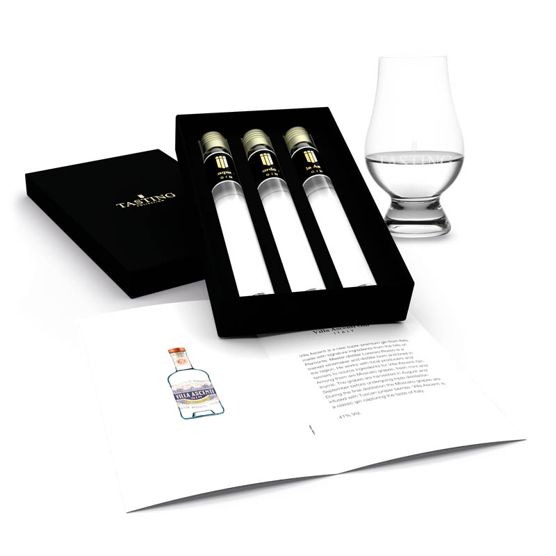 Gin tasting geschenkdoos met drie gins als eindejaarsgeschenk voor personeel