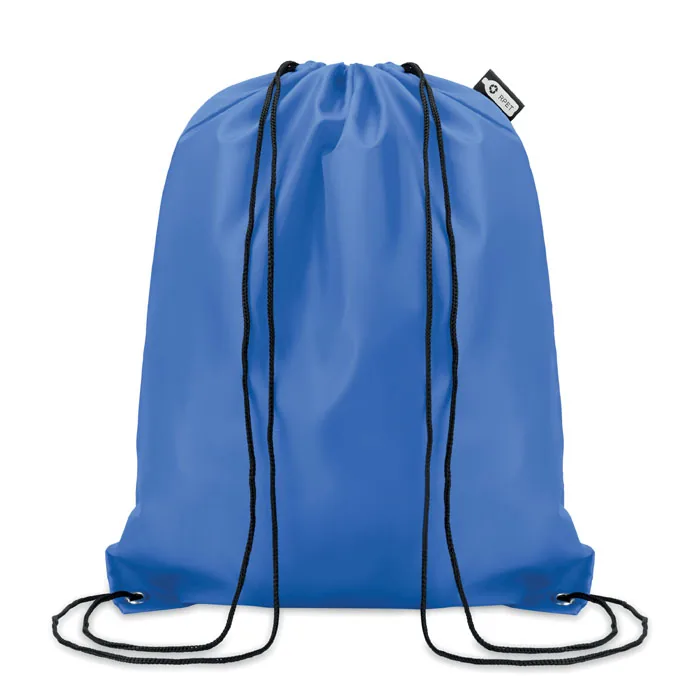 Koningsblauwe gymbag met rijgkoord van gerecycled RPET als relatiegeschenk voor sportevenement